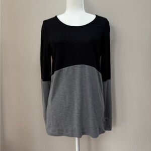 Crosby Black and Gray Long Sleeve Lightweight Sweater